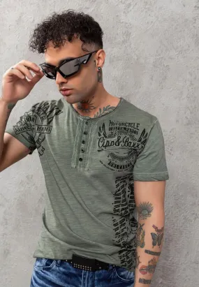 CT789 Biker Herren T-Shirt mit Rundhalsausschnitt
