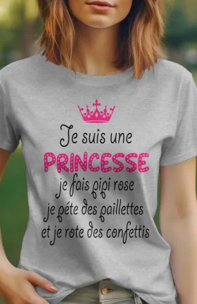 Damen-T-Shirt mit Rundhalsausschnitt | Prinzessin pinkelt