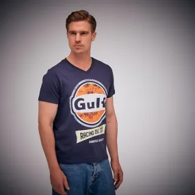Gulf V-Neck T-Shirt Oil navy blau